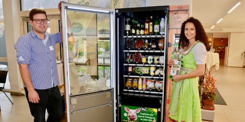 Pebumatic Lebensmittelautomat Bauernautomat Peter Burgstaller und Monika Weinzettel stehen Direktvermarktern beratend zur Seite. 