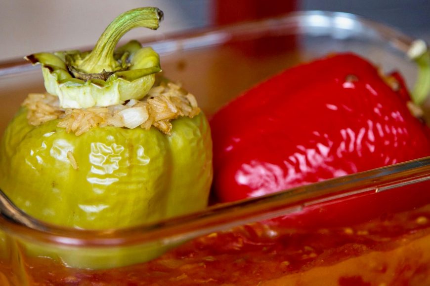 Gefüllte Paprika Paradeiser Tomaten AbHof Rezept